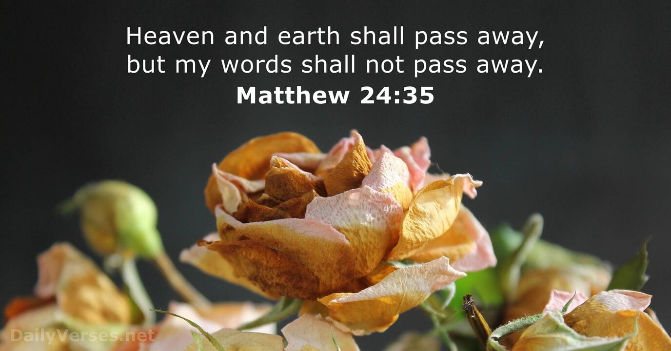 May 10 2019 Bible Verse Of The Day KJV Matthew 24 35 