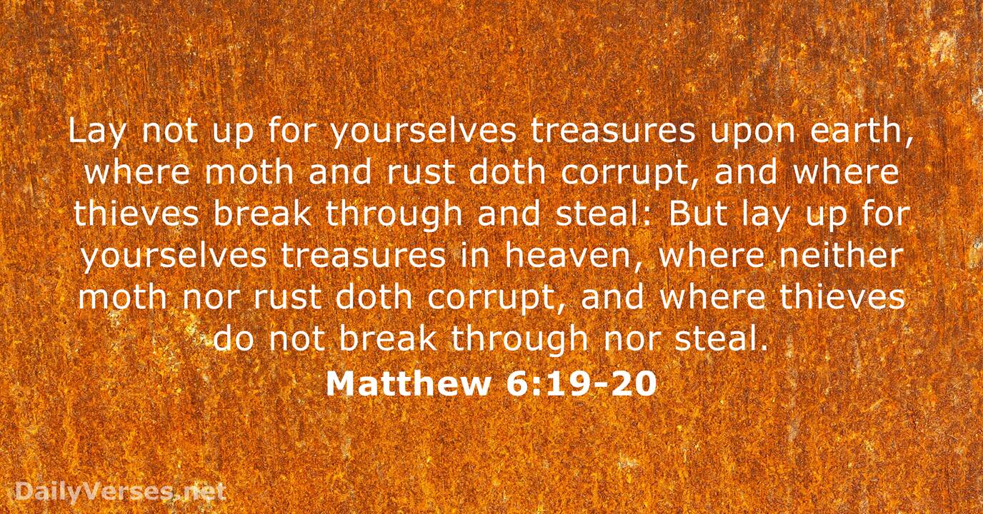 Matthew 6 19 20 ESV Bible Verse Of The Day DailyVerses