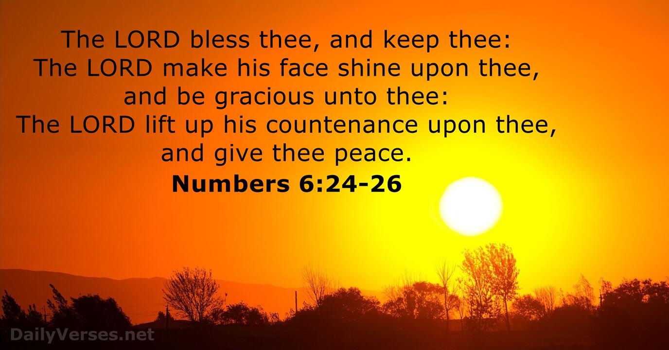 Numbers 6:24-26 - Bible verse (KJV) - DailyVerses.net