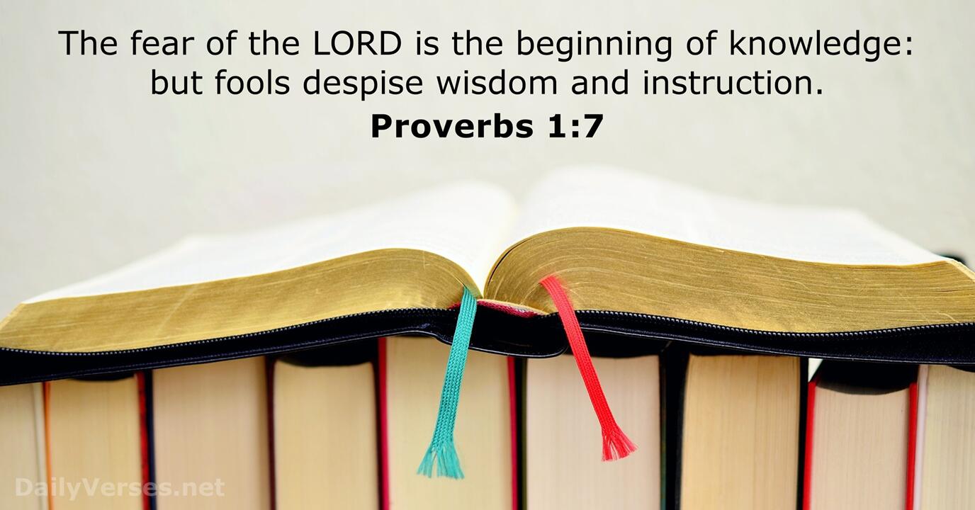 Proverbs 1 7 Bible Verse KJV DailyVerses