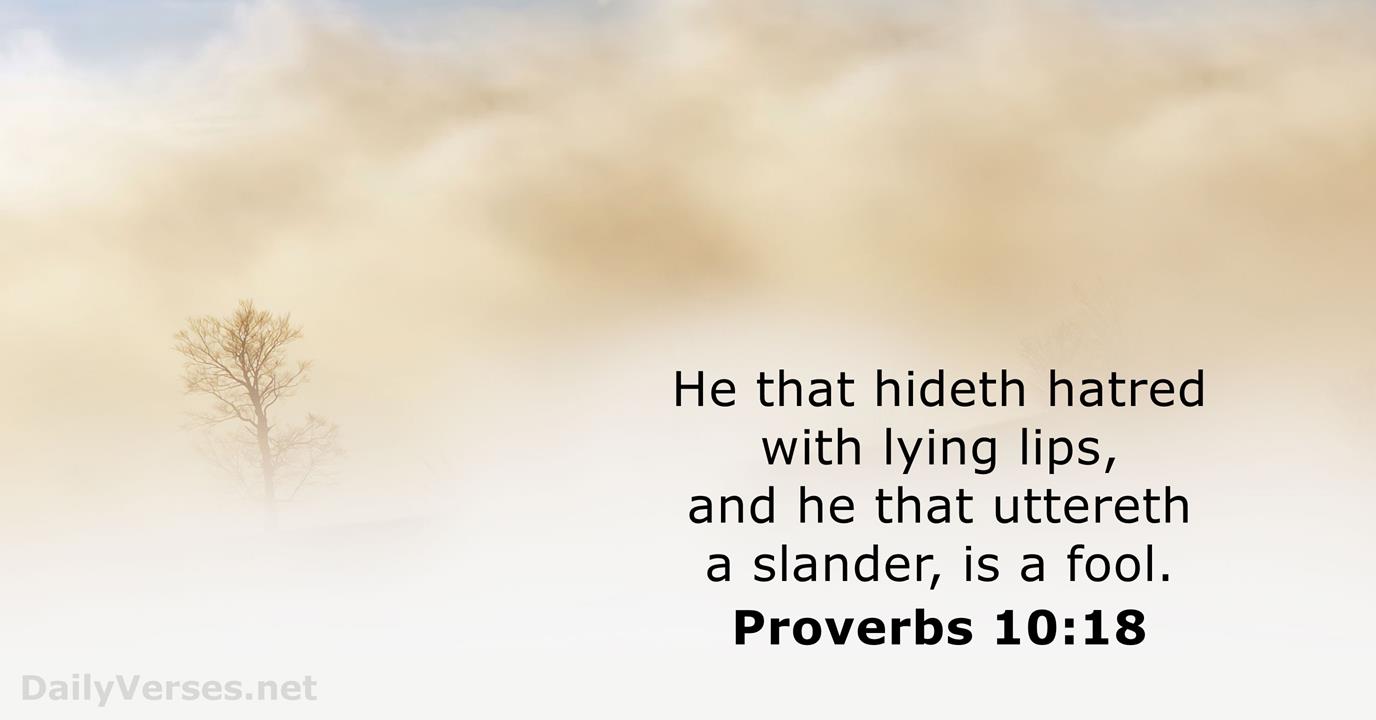 Proverbs 10 18 Bible Verse KJV DailyVerses