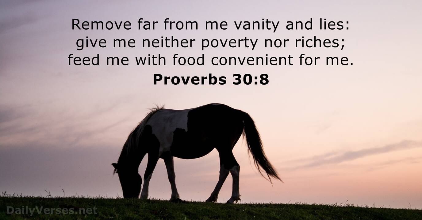 Proverbs 30:8 - KJV.