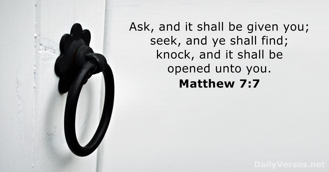 August 13 2018 Kjv Bible Verse Of The Day Matthew 7 7
