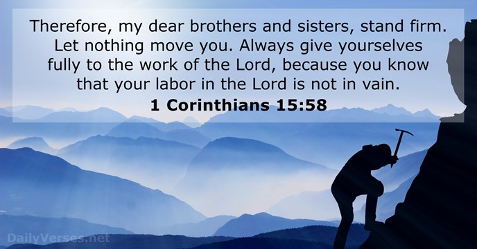 July 14 2019 Bible Verse Of The Day 1 Corinthians 1558