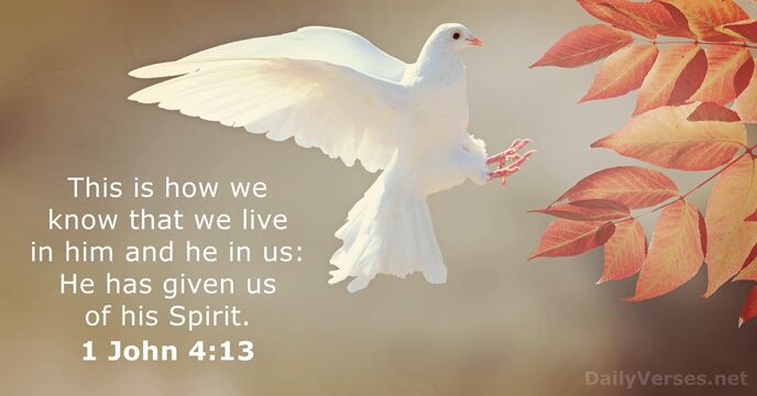 This is how we know that we live in him and he… 1 John 4:13
