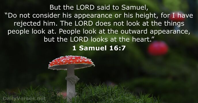 But the LORD said to Samuel, “Do not consider his appearance or… 1 Samuel 16:7