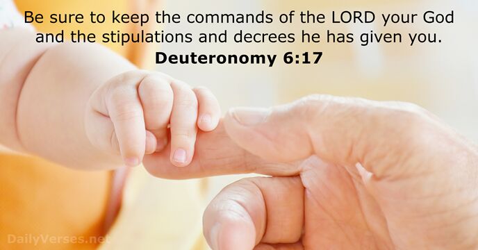 Be sure to keep the commands of the LORD your God and… Deuteronomy 6:17