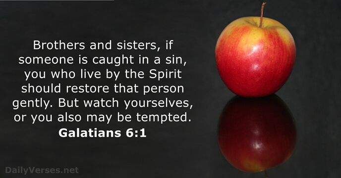 Brothers and sisters, if someone is caught in a sin, you who… Galatians 6:1