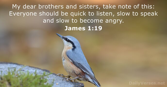 James 1:19 - Bible verse of the day - DailyVerses.net