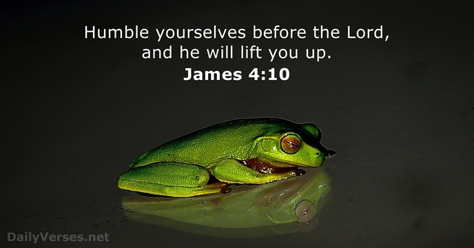 Humble yourselves before the Lord, and he will lift you up. James 4:10