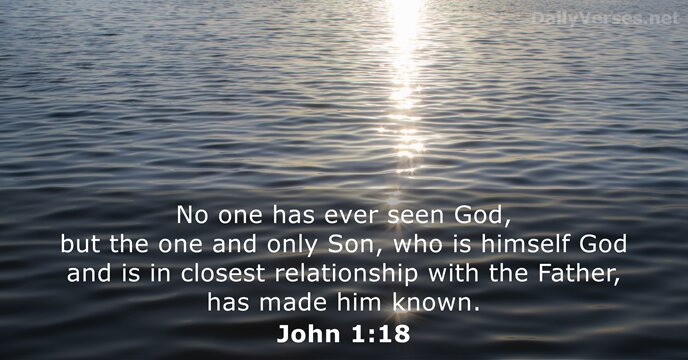 No one has ever seen God, but the one and only Son… John 1:18