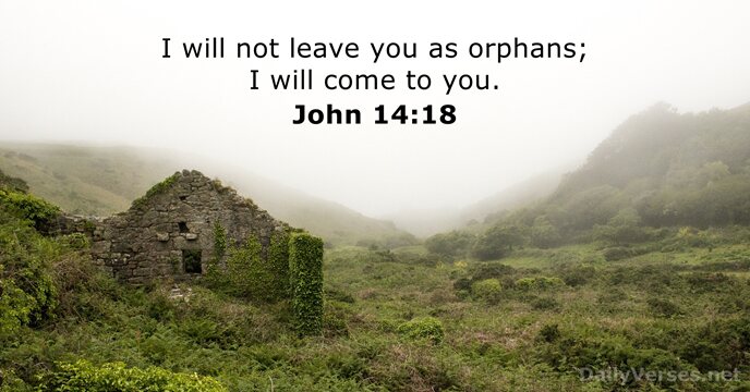 I will not leave you as orphans; I will come to you. John 14:18