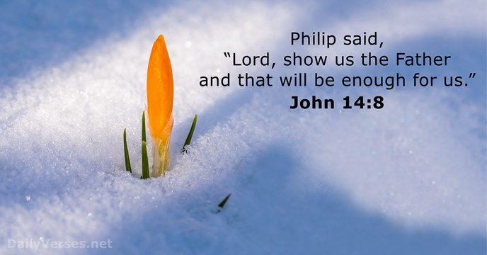 Philip said, “Lord, show us the Father and that will be enough for us.” John 14:8