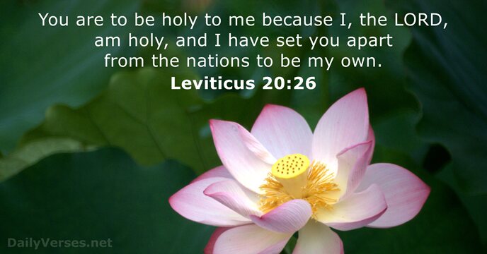 You are to be holy to me because I, the LORD, am… Leviticus 20:26