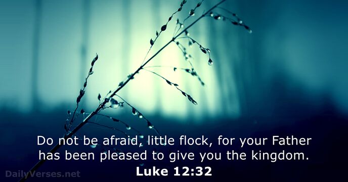 Do not be afraid, little flock, for your Father has been pleased… Luke 12:32