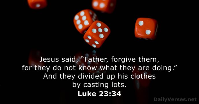 Jesus said, “Father, forgive them, for they do not know what they… Luke 23:34