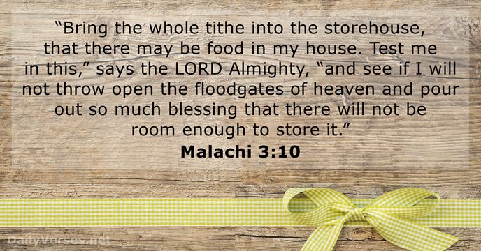 Malachi 3 10 Bible Verse Of The Day DailyVerses
