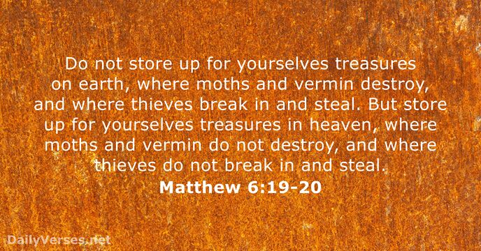 April 24 2017 Bible Verse Of The Day Matthew 6 19 20 DailyVerses