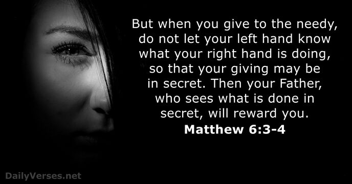 Matthew 6:3-4