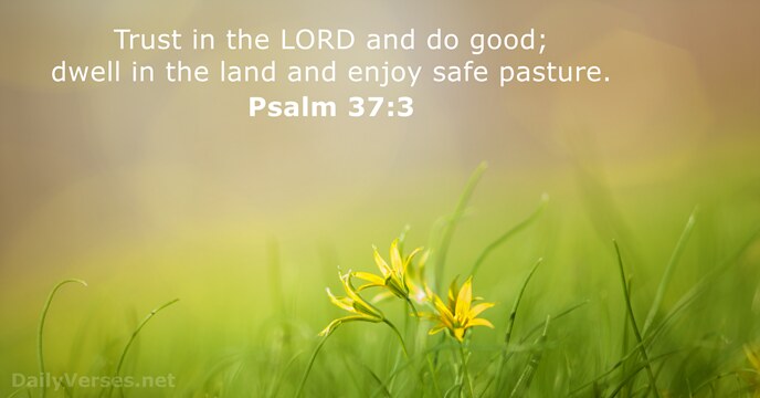 Trust in the LORD and do good; dwell in the land and… Psalm 37:3