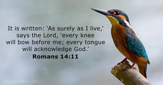 It is written: ‘As surely as I live,’ says the Lord, ‘every… Romans 14:11