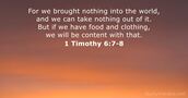 1 Timothy 6:7-8