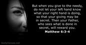Matthew 6:3-4