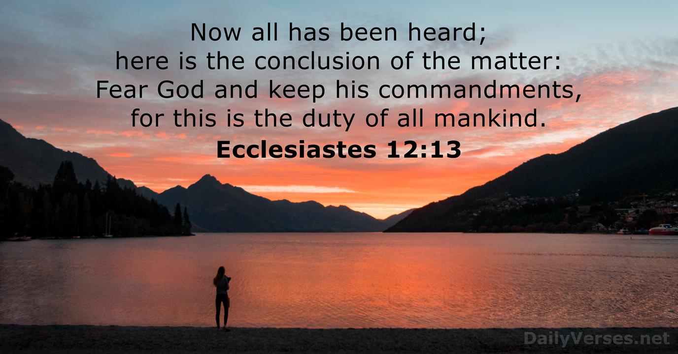 Ecclesiastes 12:13 - Bible verse - DailyVerses.net