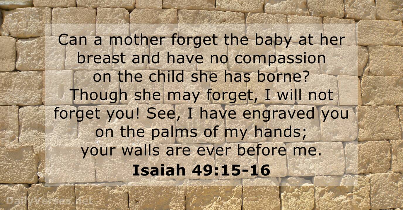 December 14 2014 Bible Verse Of The Day Isaiah 49 15 16 
