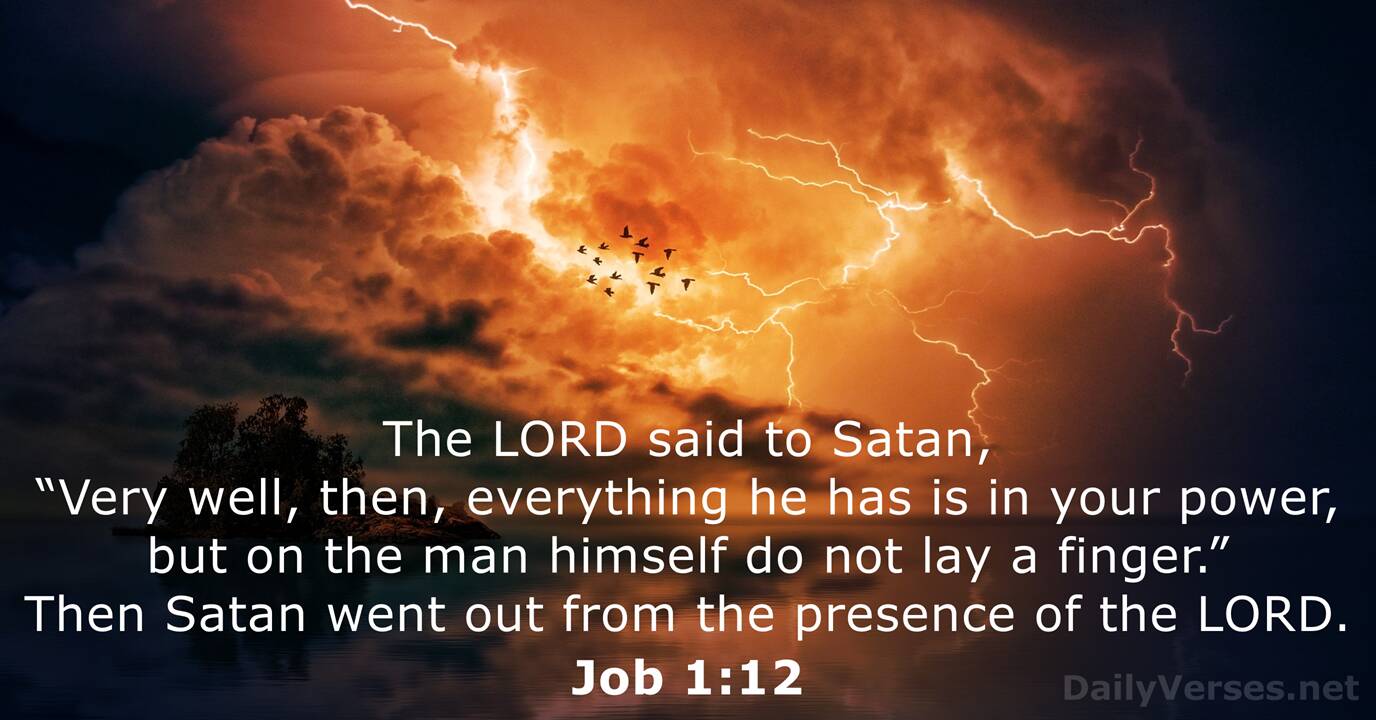 August 31, 2020 - Bible verse of the day - Job 1:12 ...