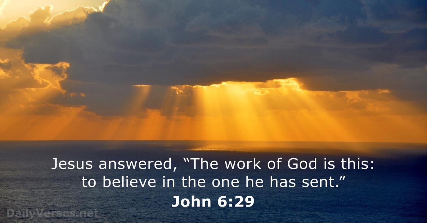 John 6:29 - Bible verse - DailyVerses.net