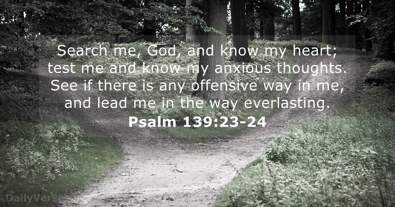 December 12 2014 Bible Verse Of The Day Psalm 139 23 24 