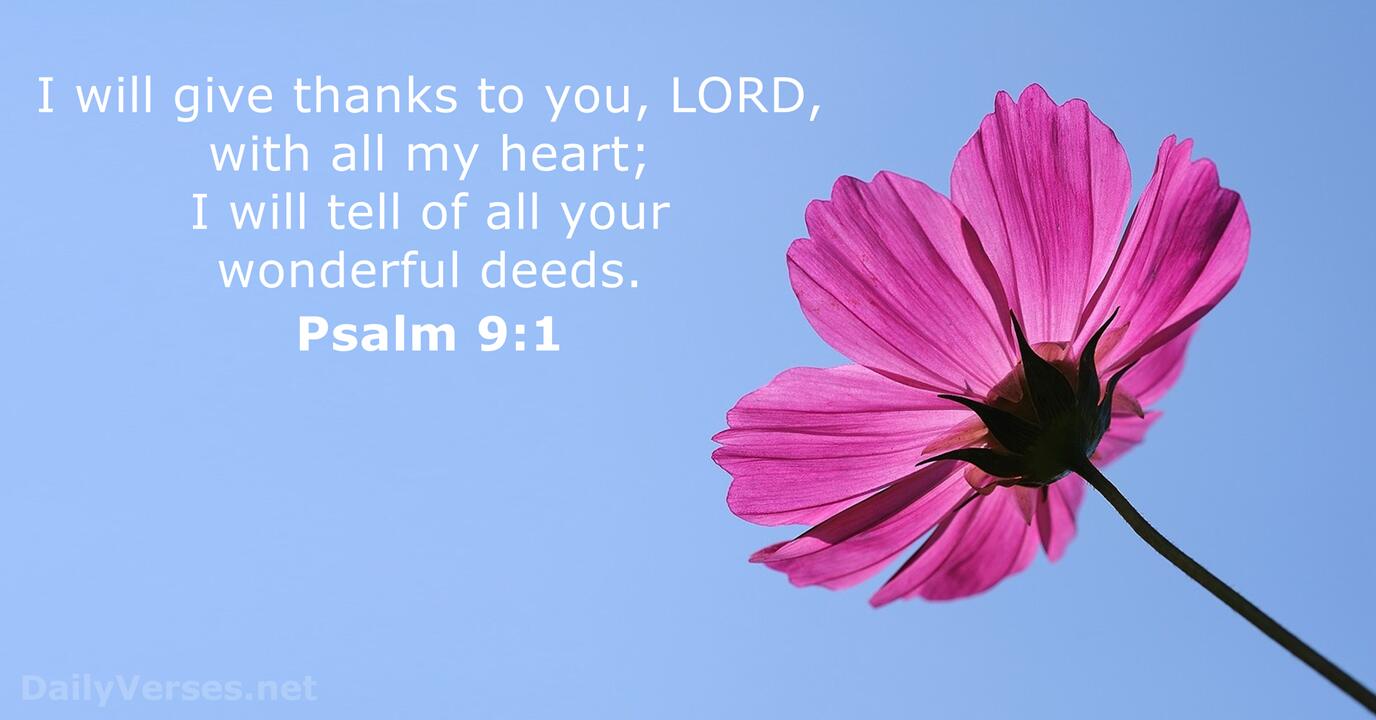 Psalm 9 1 Bible Verse DailyVerses