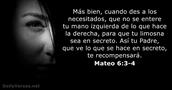 Mateo 6:3-4