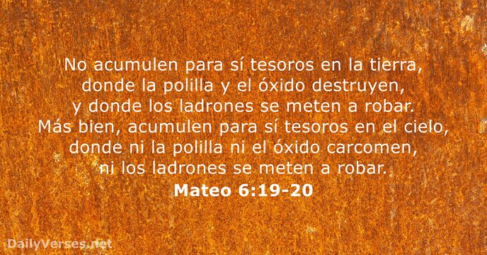 Mateo 6:19-20