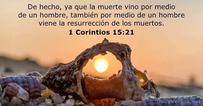 De hecho, ya que la muerte vino por medio de un hombre… 1 Corintios 15:21