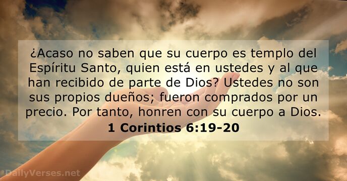 1 Corintios 619 20 Versículo De La Biblia Del Día