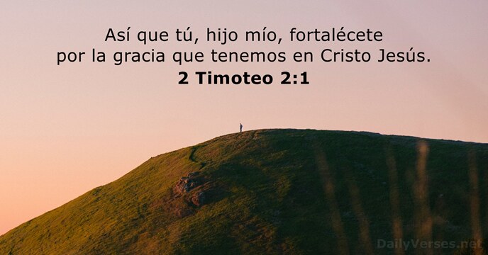 Así que tú, hijo mío, fortalécete por la gracia que tenemos en Cristo Jesús. 2 Timoteo 2:1