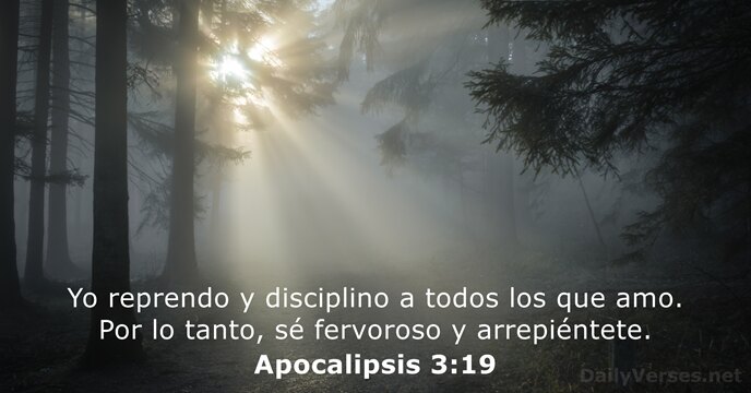 Yo reprendo y disciplino a todos los que amo. Por lo tanto… Apocalipsis 3:19