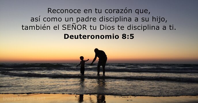 Reconoce en tu corazón que, así como un padre disciplina a su… Deuteronomio 8:5