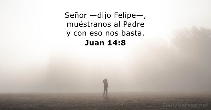 Señor —dijo Felipe—, muéstranos al Padre y con eso nos basta. Juan 14:8