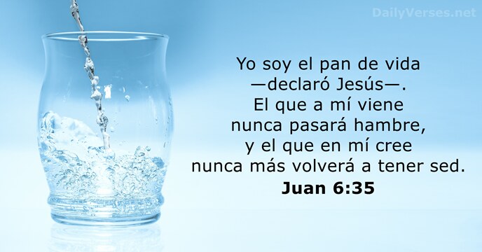 Yo soy el pan de vida —declaró Jesús—. El que a mí… Juan 6:35