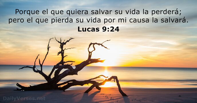 Porque el que quiera salvar su vida la perderá; pero el que… Lucas 9:24