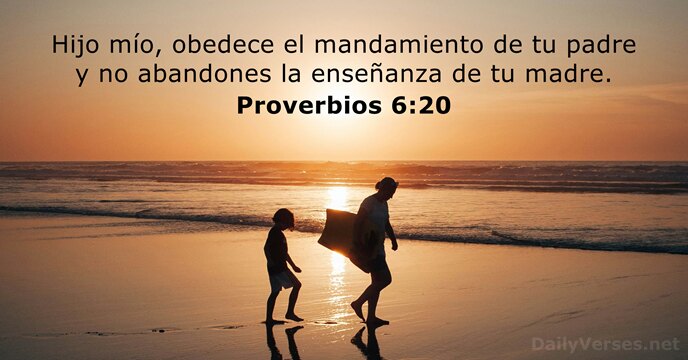 Hijo mío, obedece el mandamiento de tu padre y no abandones la… Proverbios 6:20