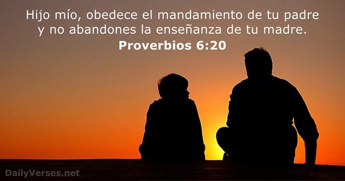 Hijo mío, obedece el mandamiento de tu padre y no abandones la… Proverbios 6:20