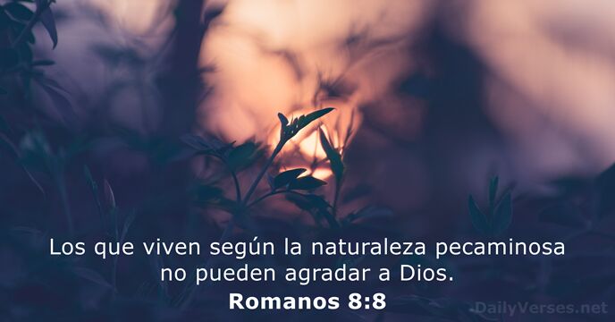 Los que viven según la naturaleza pecaminosa no pueden agradar a Dios. Romanos 8:8