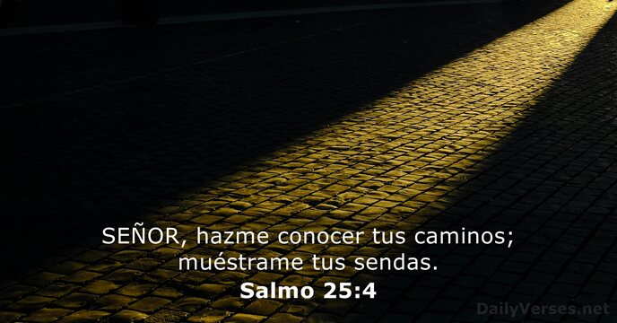 SEÑOR, hazme conocer tus caminos; muéstrame tus sendas. Salmo 25:4