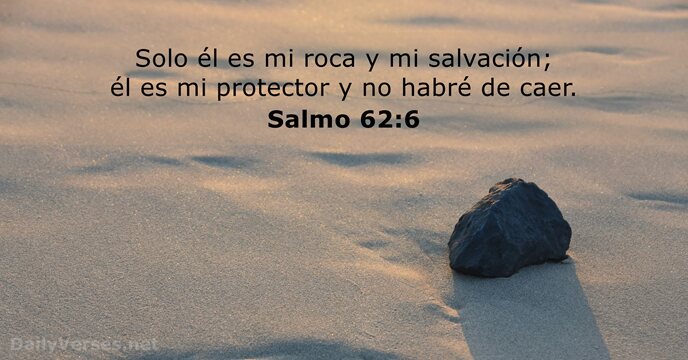 Solo él es mi roca y mi salvación; él es mi protector… Salmo 62:6