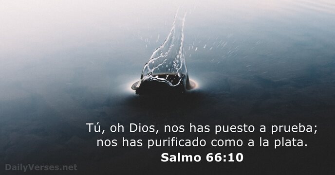 Tú, oh Dios, nos has puesto a prueba; nos has purificado como… Salmo 66:10