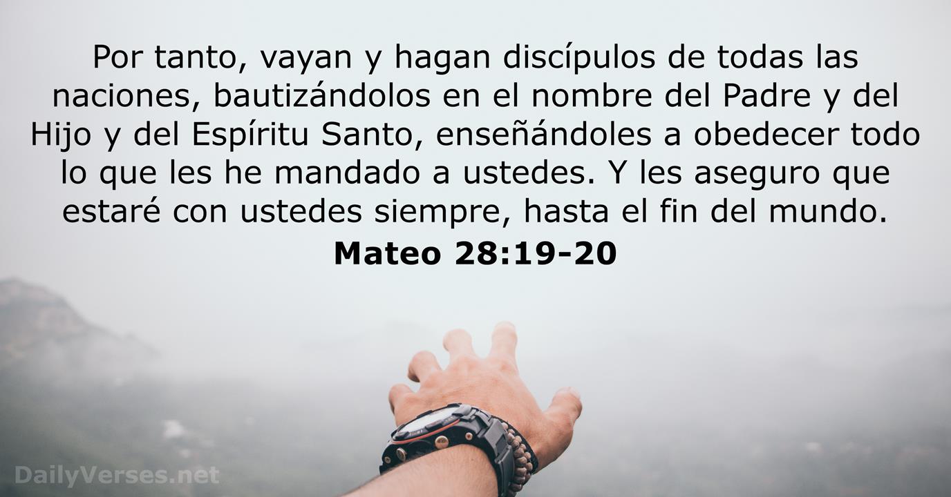 Mateo 28:19-20 - Versículo de la Biblia 